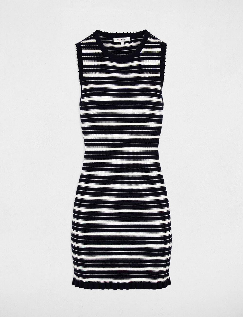 Vestido de punto sin mangas azul marino mujer