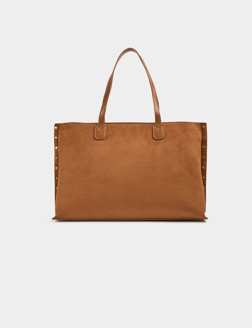 Bolso tote con tachuelas c&aacute;mel mujer