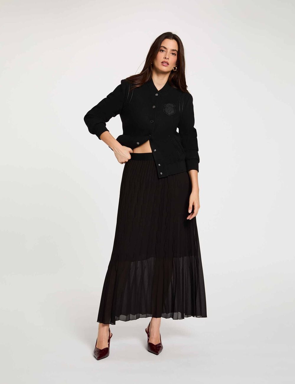Chaqueta de manga larga negro mujer