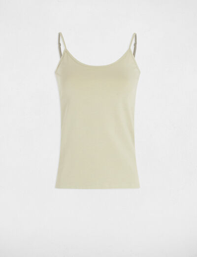 Top con tirantes finos verde claro mujer