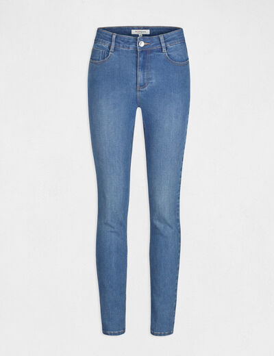 Vaquero slim talle alto estilo corto vaquero stone mujer