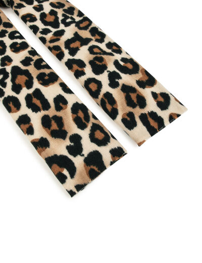 Bufanda con estampado de leopardo arena mujer