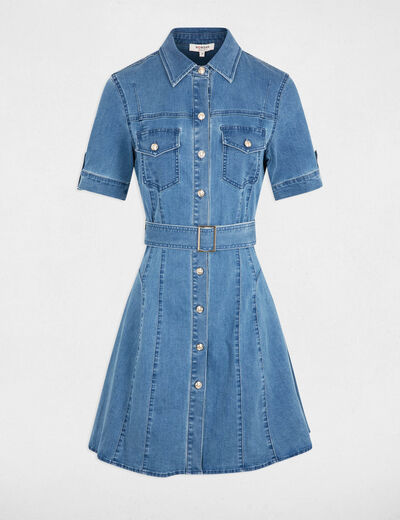 Vestido corto vaquero denim stone mujer