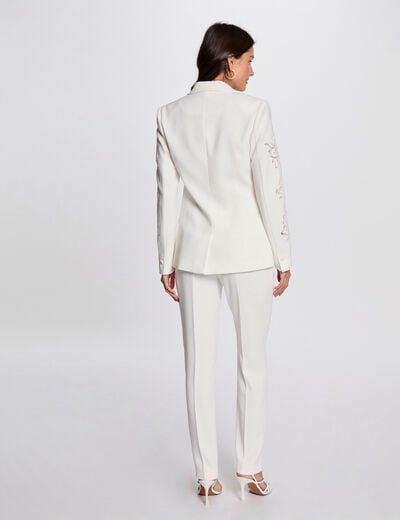 Americana manga encaje blanco mujer