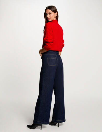 Jersey con cuello alto rojo mujer