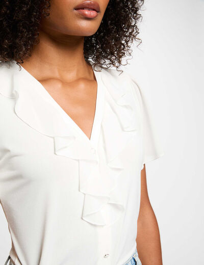Camiseta manga corta blanco mujer