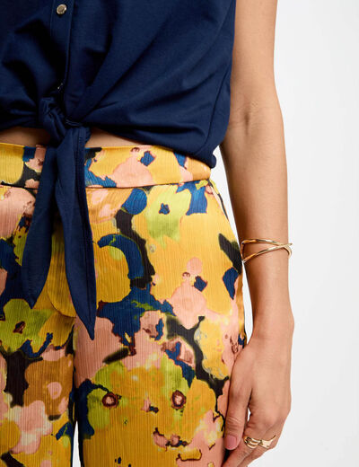 Pantalón pernera ancha multicolor mujer