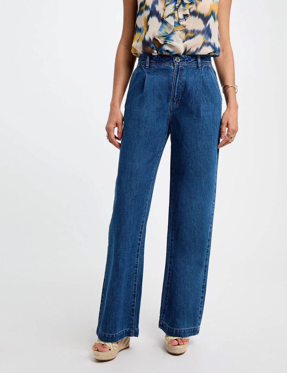 Vaquero pernera ancha denim stone mujer