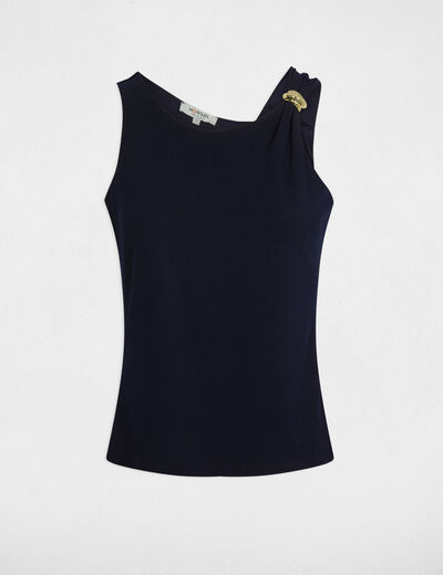 Top sin manga azul marino mujer