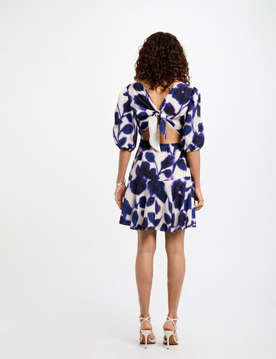 Vestido acampado estampado multicolor mujer