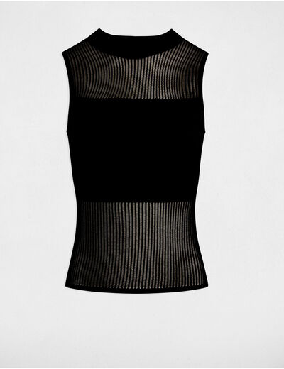Top punto sin mangas negro mujer