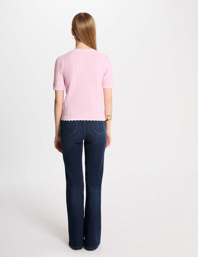 Jersey manga corta rosa pastel mujer