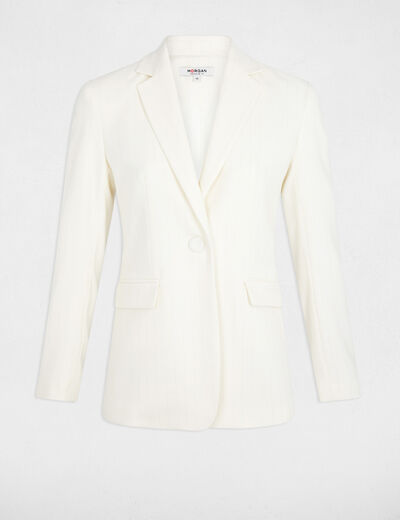 Chaqueta de traje con finas rayas blanco mujer