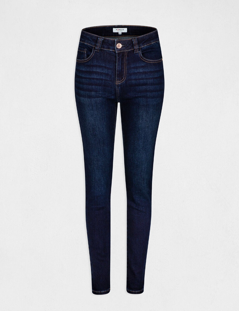 Vaquero slim talle alto denim stone mujer