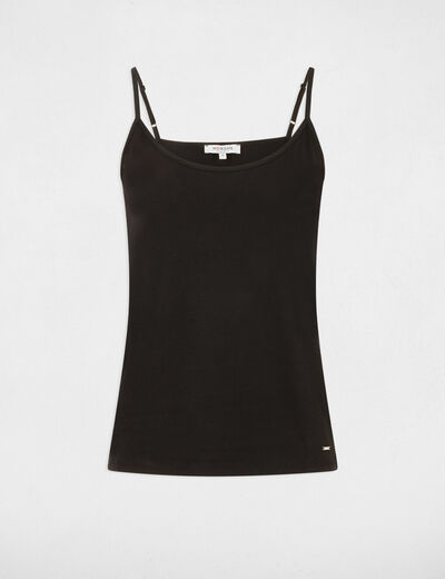Top con tirantes finos negro mujer