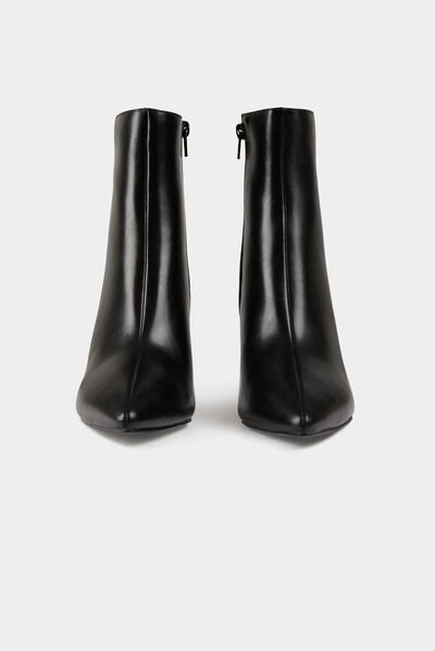Botines de tacones de aguja negro mujer
