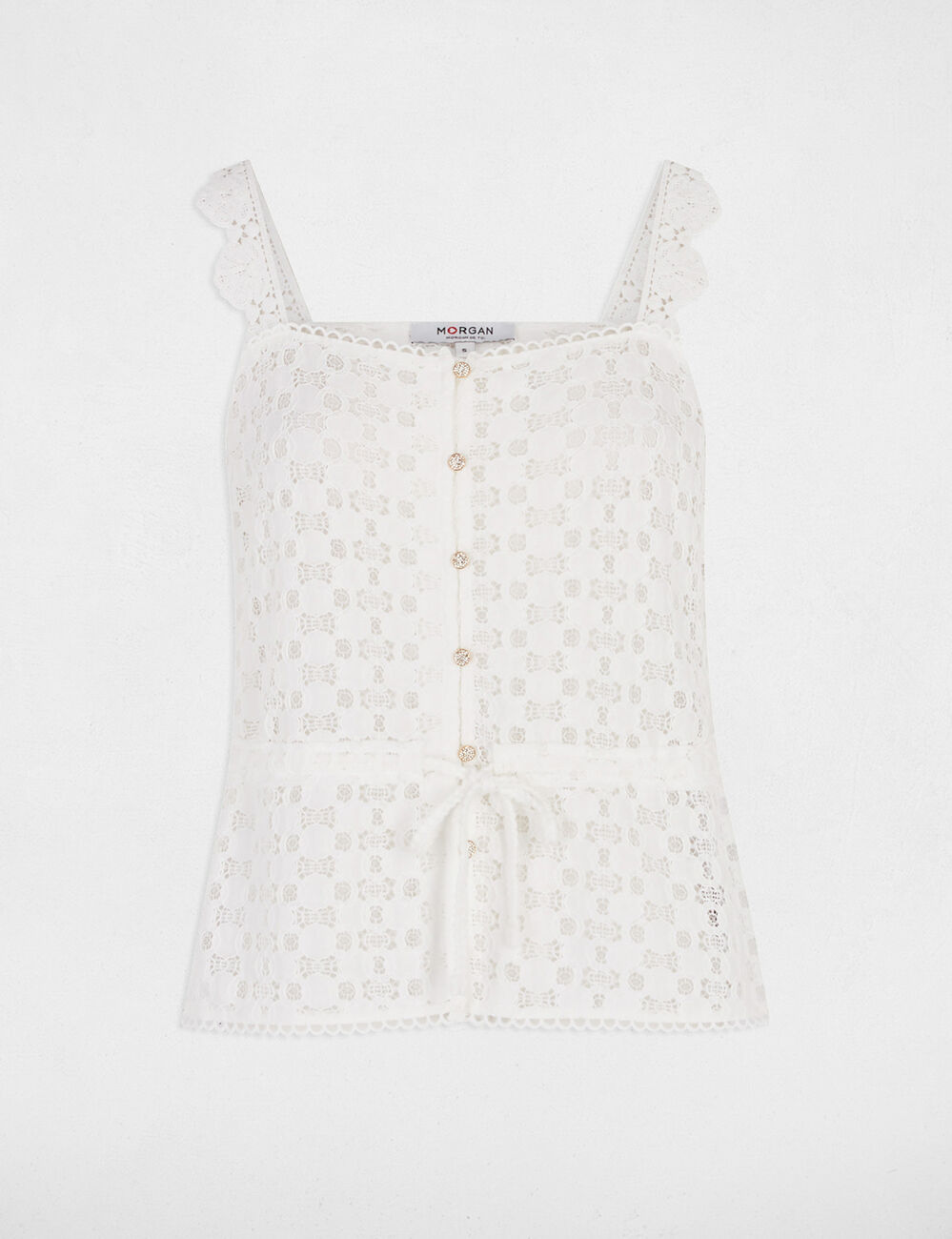 Top sin manga blanco mujer