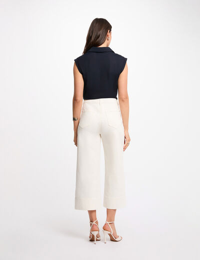 Blusa sin mangas azul marino mujer