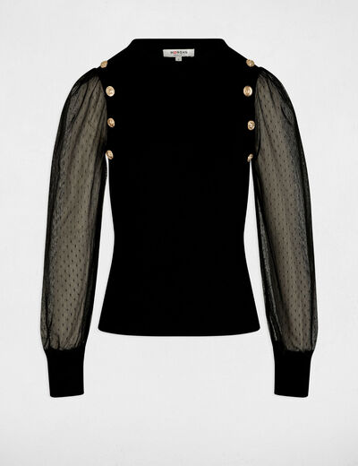 Jersey con cuello alto negro mujer