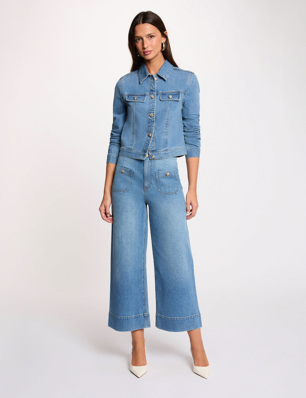 Chaqueta vaquera corta denim stone mujer