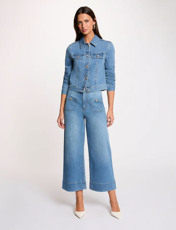 Chaqueta vaquera corta denim stone mujer