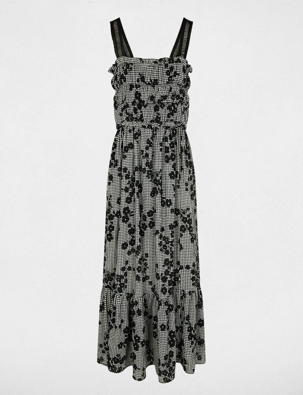 Vestido largo de tirantes finos multicolor mujer
