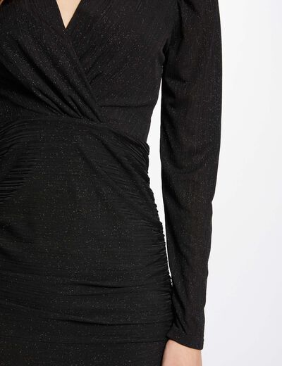 Vestido corto ajustado negro mujer