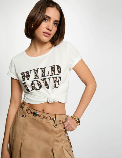Camiseta con mensaje blanco mujer