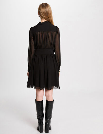 Vestido corto patinadora negro mujer
