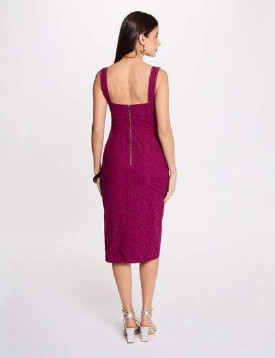 Vestido tubo bordado ingl&eacute;s ciruela mujer