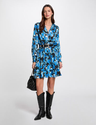 Vestido entallado estampado multicolor mujer