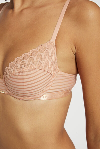 Sujetador con aros beige mujer