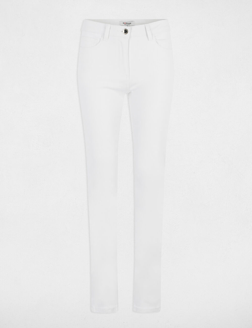 Pantalón recto blanco mujer