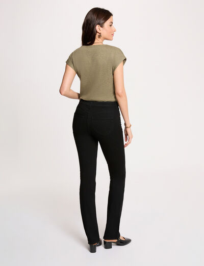 Camiseta de manga corta verde caqui mujer