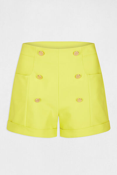 Short city recto con botones verde pistacho mujer