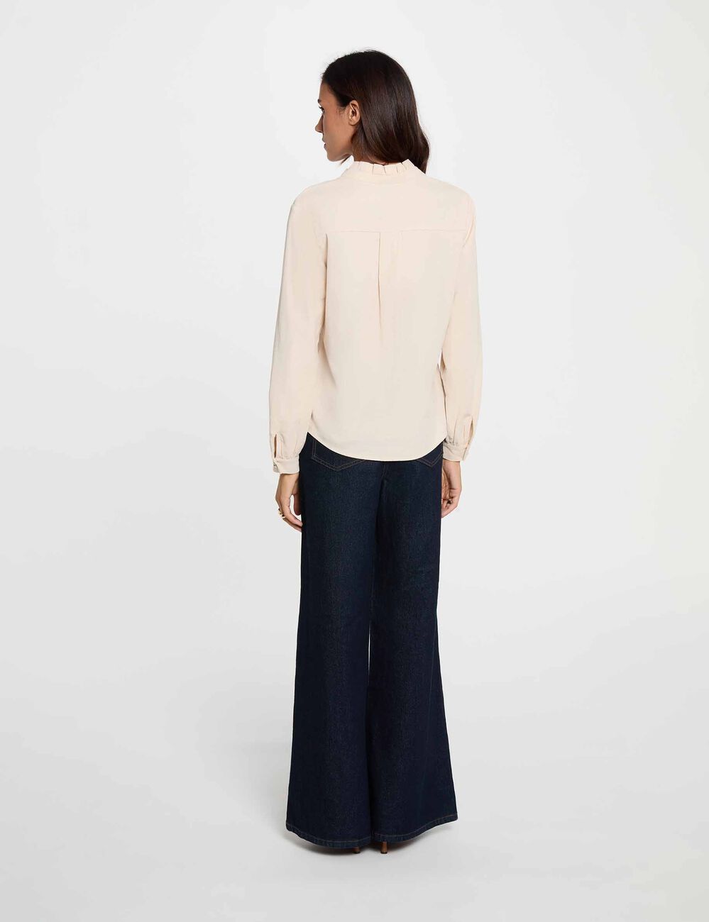 Camisa de pana marfil mujer