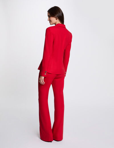Pantalón boot-cut rojo mujer