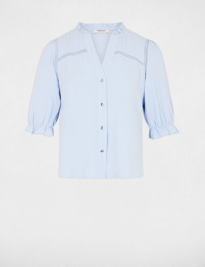 Blusa manga 3/4 azul cielo mujer