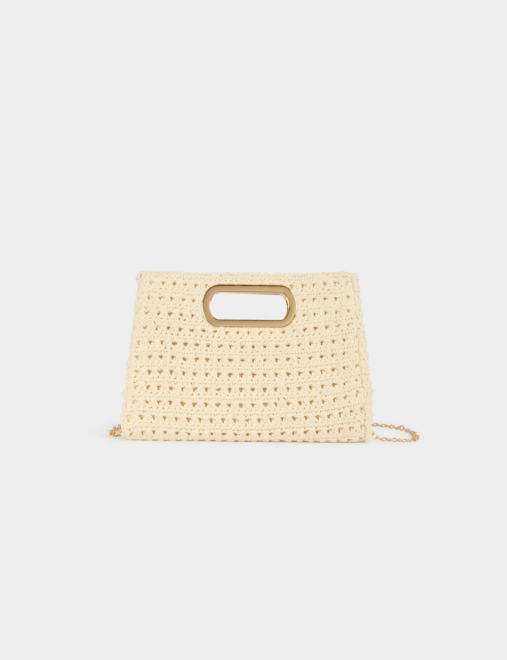 Bolsita de punto marfil mujer