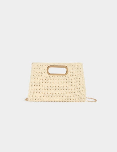 Bolsita de punto marfil mujer