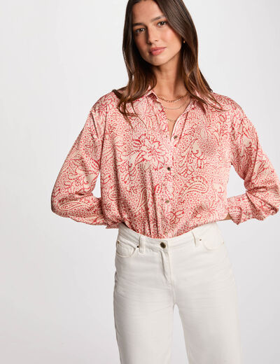 Camisa manga larga multicolor mujer