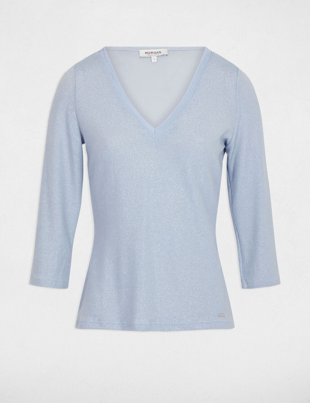 Camiseta manga 3/4 azul cielo mujer