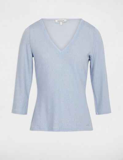 Camiseta manga 3/4 azul cielo mujer
