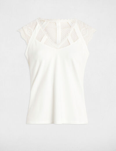 Camiseta manga corta blanco mujer