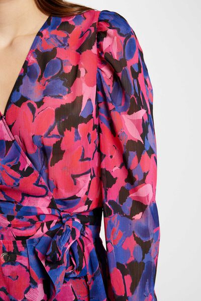 Top cruzado estampado floral multico mujer