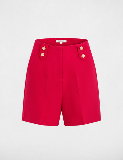 Bermudas city recta con pinzas frambuesa mujer