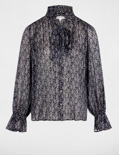 Camisa fluida con cuello en v multicolor mujer