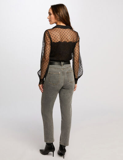 Camiseta manga larga negro mujer