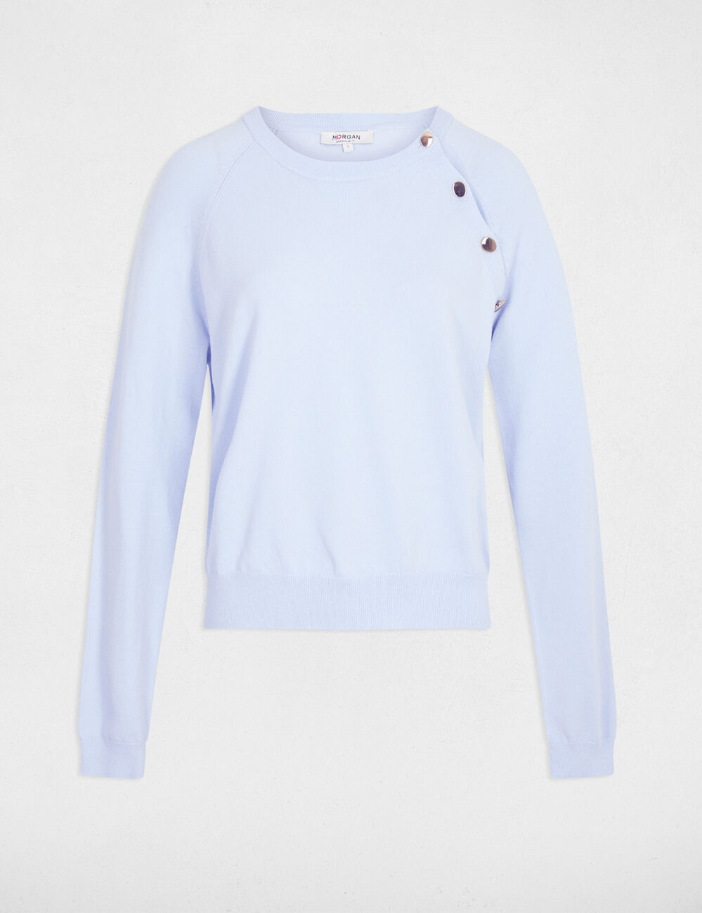 Jersey fino ajustado azul cielo mujer