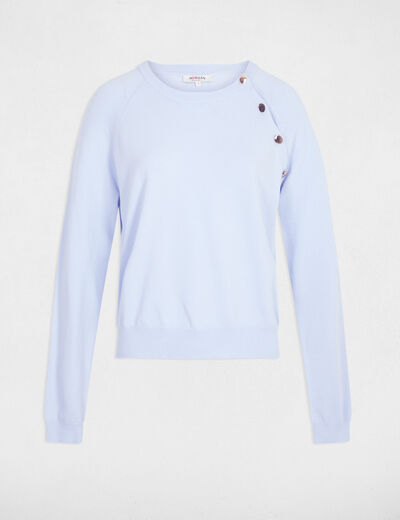 Jersey fino ajustado azul cielo mujer